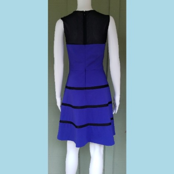 ERIN FETHERSTON Hanna Blue Black Fit Flare Dress - Picture 6 of 6